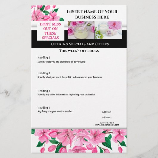 ビジネス4写真さくらんぼスパサロンシック チラシ (正面)