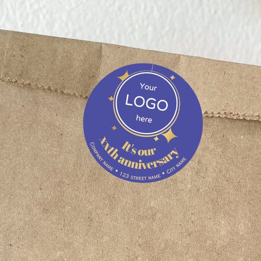 ビジネス5th10th創立50thブルーステッカー ラウンドシール