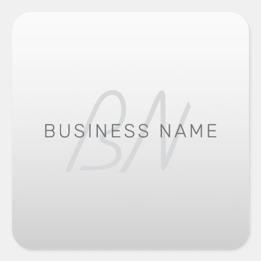 ビジネス、あいさつ文、または名前の編集可能文字 スクエアシール (正面)