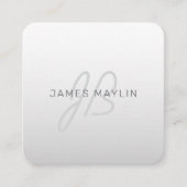 ビジネス、あいさつ文、または名前の編集可能文字 スクエア名刺 (正面)