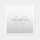 ビジネス、あいさつ文、または名前の編集可能文字 スタンダードカクテルナプキン (正面)