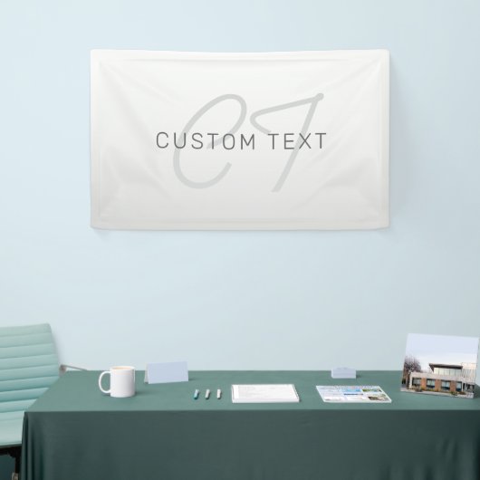 ビジネス、あいさつ文、または名前の編集可能文字 横断幕 (トレードショー)