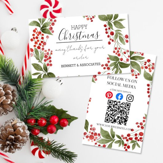 ビジネス ありがとう 楽しい休日 クリスマス インサート 名刺