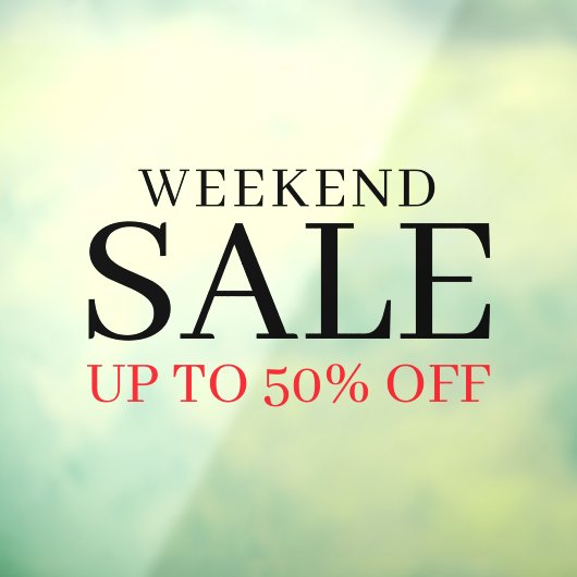 ビジネス エレガント ミニマル ホワイト & レッド | ストア セール ウィンドウサイン (シート3)