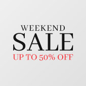 ビジネス エレガント ミニマル ホワイト & レッド | ストア セール ウィンドウサイン (シート)