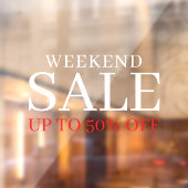 ビジネス エレガント ミニマル ホワイト & レッド | ストア セール ウィンドウサイン (シート2)