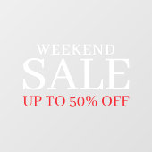 ビジネス エレガント ミニマル ホワイト & レッド | ストア セール ウィンドウサイン (シート)