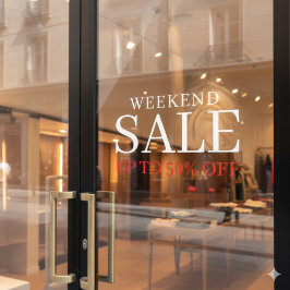 ビジネス エレガント ミニマル ホワイト & レッド | ストア セール ウィンドウサイン