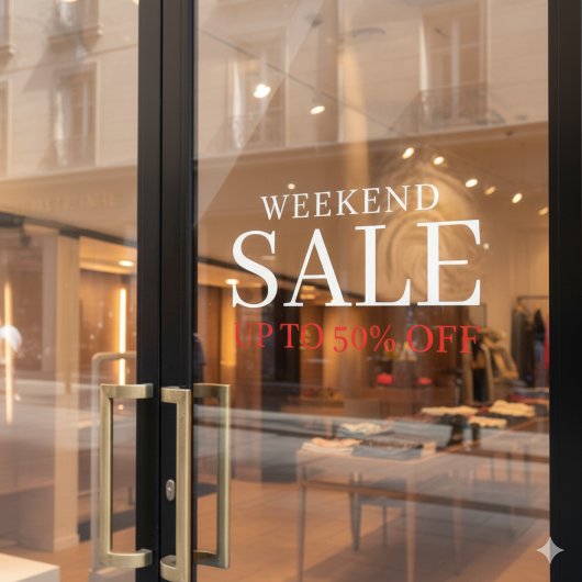 ビジネス エレガント ミニマル ホワイト & レッド | ストア セール ウィンドウサイン