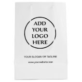 ビジネス カンパニー コーポレート プロフェッショナル シンプル ロゴ ミディアムペーパーバッグ (裏面)