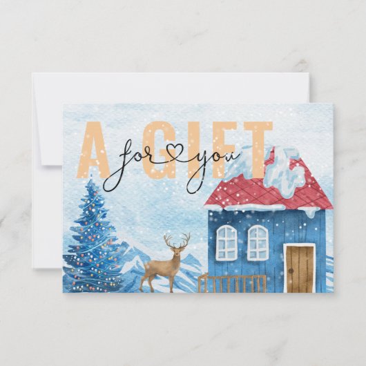 ビジネス ギフト証明書 | クリスマスの雪模様 (正面)