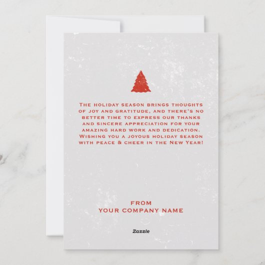 ビジネス・クリスマスカードのクライアントの顧客従業員 シーズンカード (裏面)