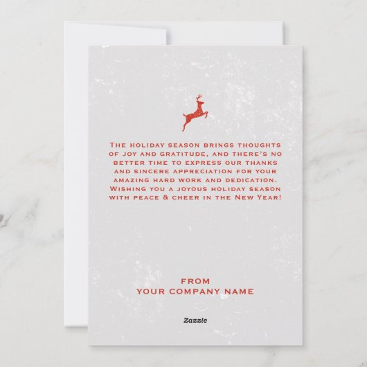 ビジネス・クリスマスカードのクライアントの顧客従業員 シーズンカード (裏面)