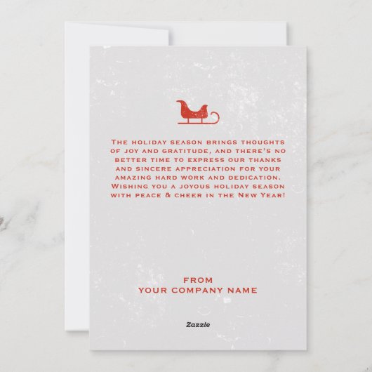 ビジネス・クリスマスカードのクライアントの顧客従業員 シーズンカード (裏面)