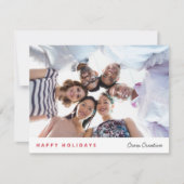 ビジネス・クリスマス |おもしろい企業のチームの写真の赤 シーズンカード (正面)