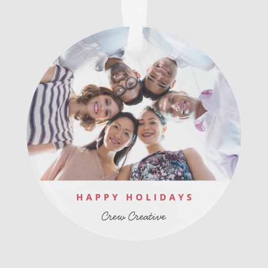 ビジネス・クリスマス |おもしろい企業のチームの写真 オーナメント (裏面)