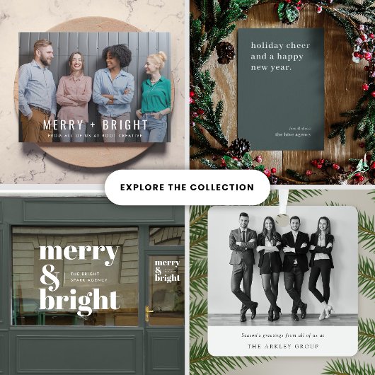 ビジネス・クリスマス |チームフォトメリーと明るい シーズンカード