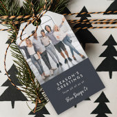 ビジネス・クリスマス |チームモダンのスタイリッシュ写真 ギフトタグ