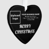 ビジネス クリスマス ブラック ハート アクリル オーナメント (正面)