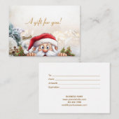 ビジネス・クリスマス・ホリデー・ギフト証明書カード ノートカード (正面/裏面)