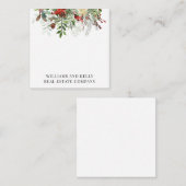 ビジネス クリスマス ホリデー 花 冬 ギフト ノートカード (正面/裏面)