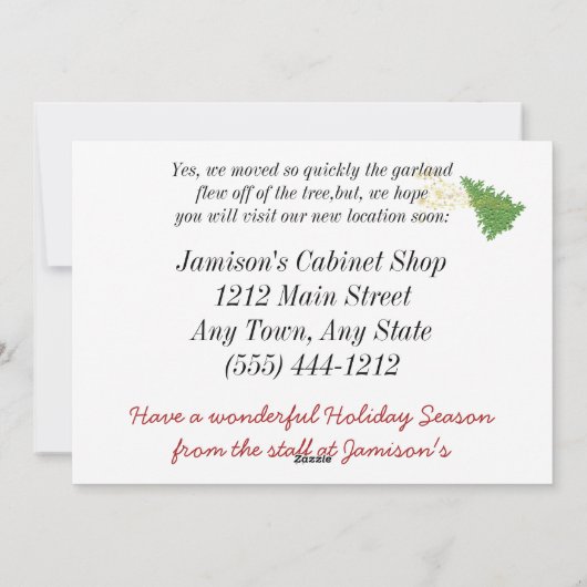 ビジネス クリスマス 新住所 お知らせ 移転しました (裏面)