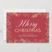 ビジネス クリスマス 法人 エレガント 葉 (正面)