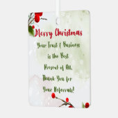 ビジネス・クリスマス | 紹介感謝していのクライアン メタルオーナメント (正面左)