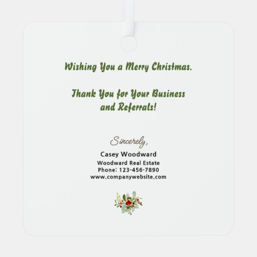 ビジネス・クリスマス | 紹介感謝していのクライアン メタルオーナメント (裏面)