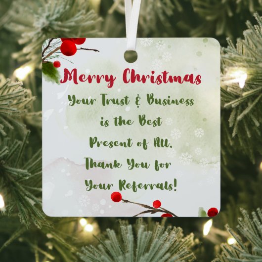 ビジネス・クリスマス | 紹介感謝していのクライアン メタルオーナメント (インサイチュ)