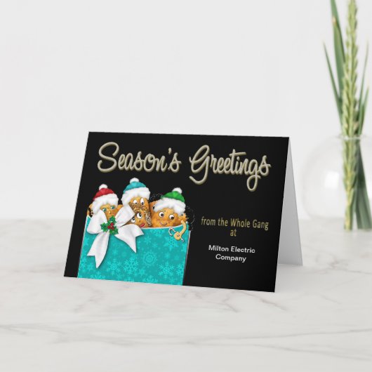 ビジネス/クリスマス/集団全体の挨拶 シーズンカード (正面)