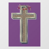 ビジネス クロス ウィンドウ ステッカー 紫背景 ウィンドウサイン (シート)