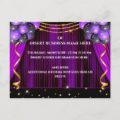 ビジネス・グランドオープンパープル・金ゴールド・スパークラー・パーティー 案内ポストカード (裏面)