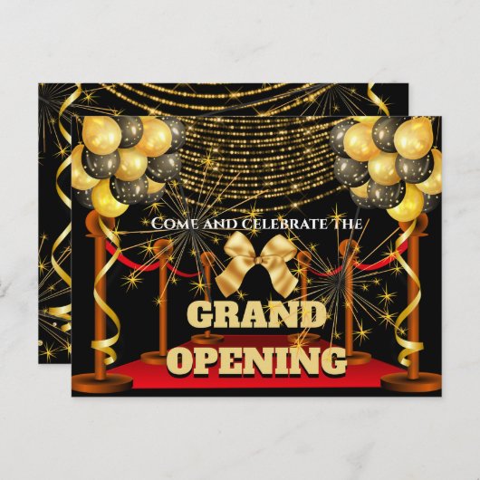 ビジネス・グランドオープンレッドカーペットスパーカーVIP 案内ポストカード (正面/裏面)