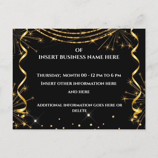 ビジネス・グランドオープンレッドカーペットスパーカーVIP 案内ポストカード (裏面)