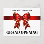 ビジネス・グランドオープンレッド・金ゴールド・リボン・ボウVIP 案内ポストカード (正面)