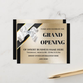 ビジネス・グランドオープン白弓金ゴールド黒VIP 案内ポストカード