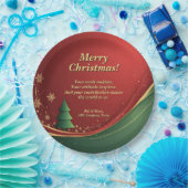 ビジネス・グループ名メッセージ赤いクリスマス・パーティー9" ペーパープレート (パーティー)