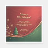 ビジネス・グループ名メッセージ赤いクリスマス・パーティー スタンダードランチョンナプキン (正面)