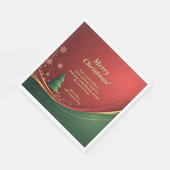 ビジネス・グループ名メッセージ赤いクリスマス・パーティー スタンダードランチョンナプキン (角)