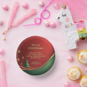 ビジネス・グループ名メッセージ赤いクリスマス・パーティー ペーパーボウル (パーティー)