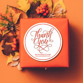 ビジネス コーポレート サンクス レッド | ロゴを追加 ラウンドシール