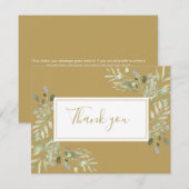 ビジネス ゴールド サンクス 春の葉のカード サンキューカード (正面/裏面)