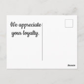 ビジネス ゴールド シルバー クライアントへの感謝 ポストカード (裏面)