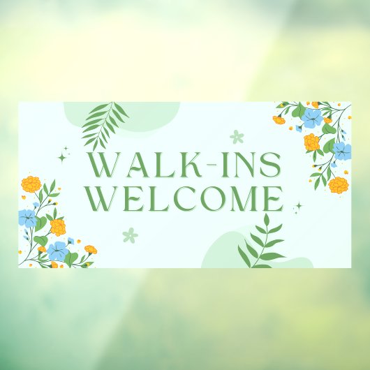 ビジネス ショップ フローラル ウォークイン ウェルカム ウィンドウサイン (シート3)