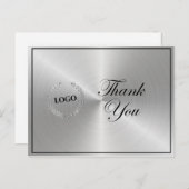 ビジネス シルバー ロゴ サンクス ポストカード (正面/裏面)