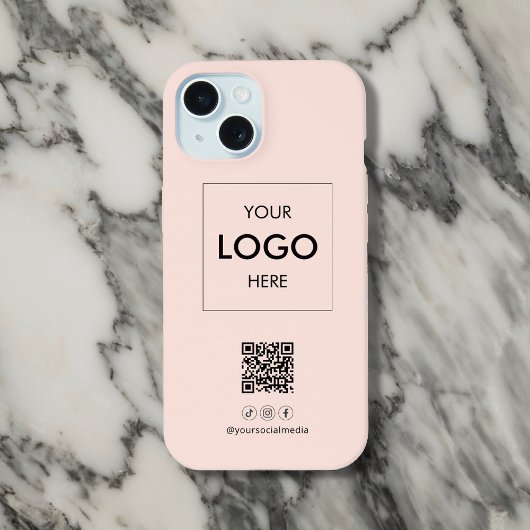 ビジネス ソーシャルメディア QRコード ブルッシュ iPhone 15ケース