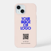 ビジネス ソーシャルメディア QRコード ブルッシュ iPhone 15ケース (裏面)