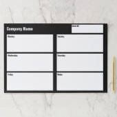 ビジネス·テンプレート·ブラック·アンド·ホワイト·ウィークリー·プランナー ペーパーパッド (インサイチュ)