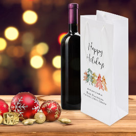 ビジネス ハッピー ホリデーズ  コーポレート クリスマス ワインギフトバッグ